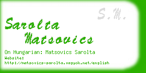 sarolta matsovics business card